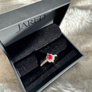 Le Vian Natural Ruby Ring 1/3 ct tw Diamonds 14K Vanilla Gold